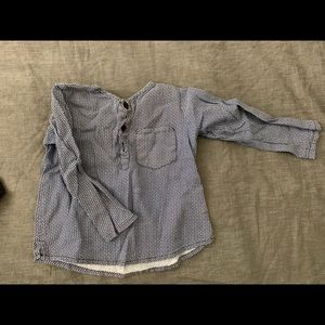 Jacadi unisex top, white/blue pattern size 2T